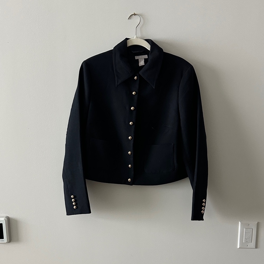 H&M Navy Blue Button-Front Women's Blazer